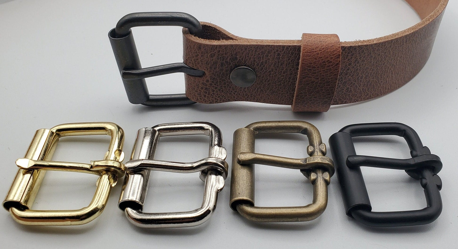 Belt & Buckle Unisex Gift Choose Your Colour Combo for Work Gear Dress or Blue Jeans 1-1/2" Belt Gold, Silver, Antique Silver / Gold, Black