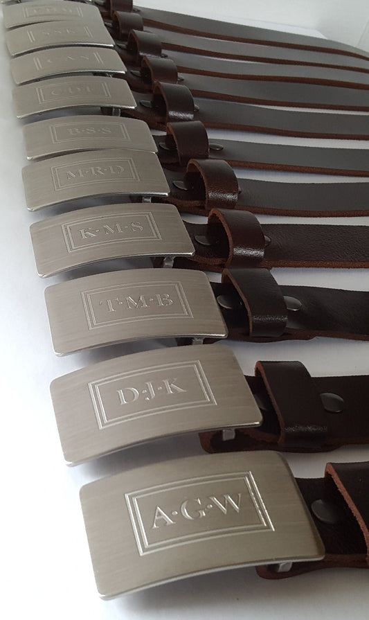 Bespoke Gifts for Men Monogrammed Dad's Day Belt & Buckle Set for Suit Customized Gifts Monogram Personalized Accessories Gentlemen's Gifts