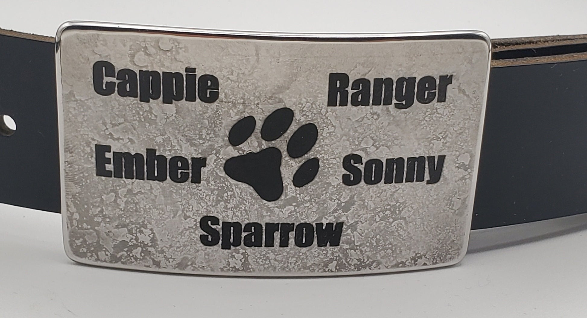 Personalized Dog Paw Print Belt Buckle Customized Gift Pet Lover's Gift Paw Pet Condolence Gift Animal Pet Keepsake Pet Gift New Dog Owner