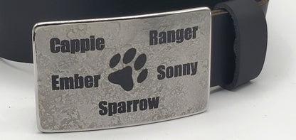 Personalized Dog Paw Print Belt Buckle Customized Gift Pet Lover's Gift Paw Pet Condolence Gift Animal Pet Keepsake Pet Gift New Dog Owner
