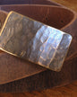 1-3/4" Bronze Belt Buckle Only, Silver Woodgrain Buckle, Signed Original, Bronze Anniversary, Hypo Allergenic Buckle, Blue Jean, Unisex Gift