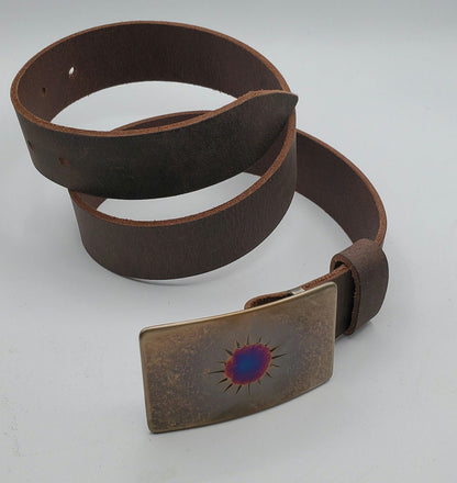 SUN Buckle Purple or Gold Sunburst Hand Forged Buckle Handmade Gift Hypoallergenic Accessory Stainless Steel Buckle Fits 1.5" Jean Belt