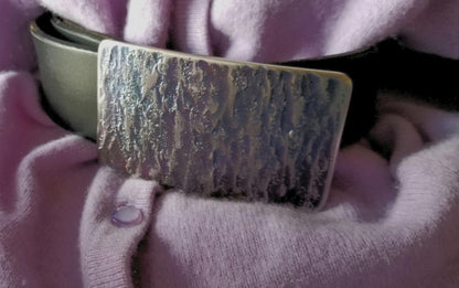 Purple Belt & Buckle, Buckle and Leather Belt, Hand Forged Unisex Belt Buckle, Golfer's Gift fits 1-1/2" Belt, Stainless Steel Anniversary