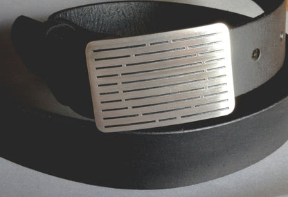 PRO Golf Belt & Buckle, AFICIONADO, Etched, Brushed Stainless Steel Golf Buckle, Fits 1.25" Belt, Golfer's Gifts, Golf Attire, Golf Gifts,