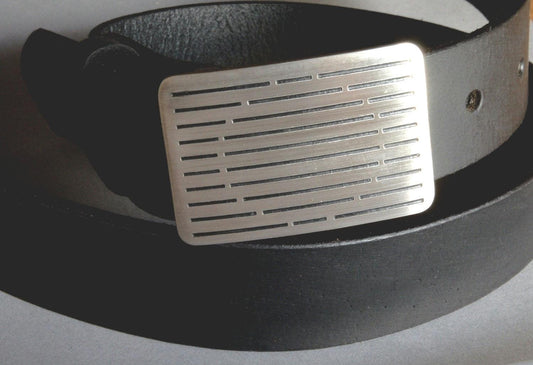 PRO Golf Belt & Buckle, AFICIONADO, Etched, Brushed Stainless Steel Golf Buckle, Fits 1.25" Belt, Golfer's Gifts, Golf Attire, Golf Gifts,