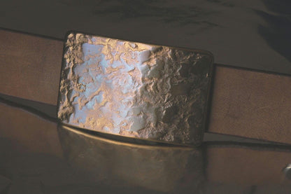 Belt Buckle, Fits 1-3/4" Belt, Made in Canada, Hand Forged, Bronze Anniversary, Stainless Steel Buckle, Unisex Buckle fits 1-3/4" Belt
