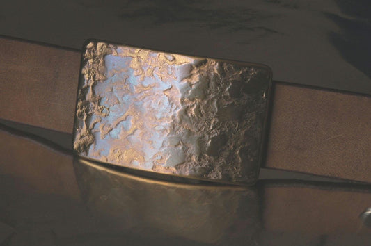 Belt Buckle, Fits 1-3/4" Belt, Made in Canada, Hand Forged, Bronze Anniversary, Stainless Steel Buckle, Unisex Buckle fits 1-3/4" Belt