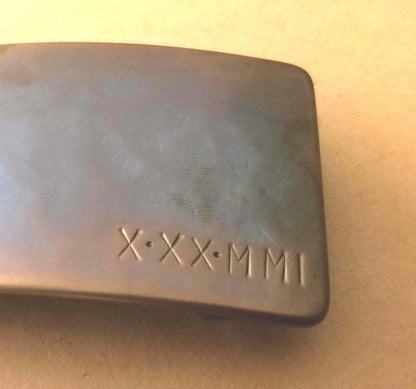Bronze Anniversary Gift, Belt & Buckle Set For Jeans Customize Personalized Gift Tally or Roman Numeral Buckle w/Leather Belt