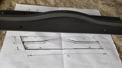 Metal Barn Door Pull Black Hand Forged Door Handle Simple Elegance Custom Steel Pull 15" X 3" Pre Drilled Custom Door Hardware Door Handles