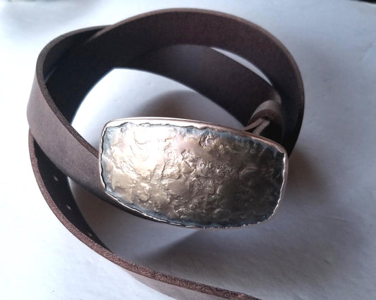 Belt Buckle Western Canadian Blacksmith Hand Forged Hypoallergenic Buckle Stainless Steel Bronze UNIsex Jean Buckle for 1.5" Belt Gift Bag