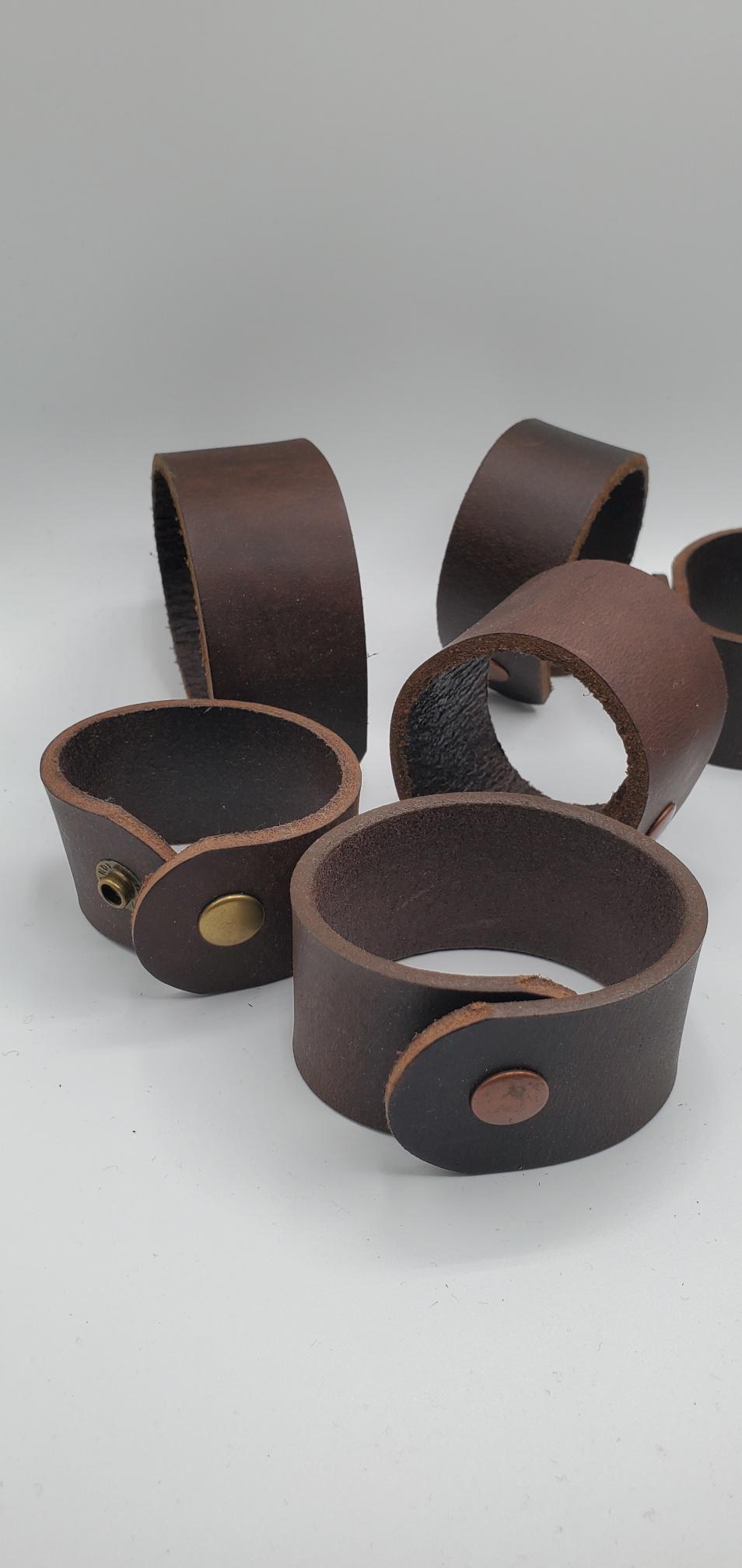 Leather Cuffs Unisex Leather Bracelet Father's Day Cuff w/ snap Closure Unisex Wrist Cuff Boyfriend Gift or Girlfriend Gift w Gift Bag