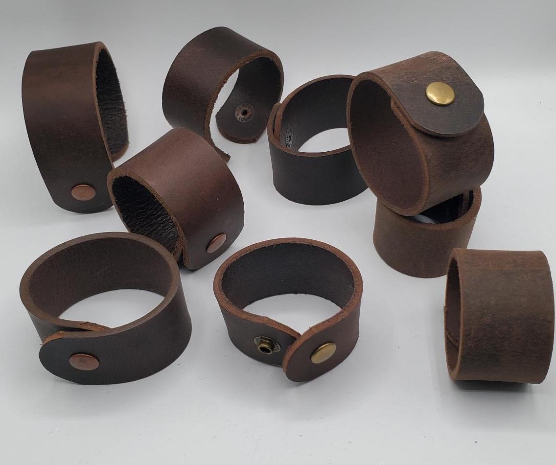 Leather Cuffs Unisex Leather Bracelet Father's Day Cuff w/ snap Closure Unisex Wrist Cuff Boyfriend Gift or Girlfriend Gift w Gift Bag