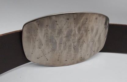 Astronomy Belt & Buckle Fits 2" Belt Hypoallergenic Stainless Steel Buckle Signed Original Star Map by Robert Aucoin