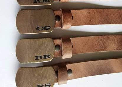 Belt & Buckle Set Personalized Monogrammed for Weddings Jeans Casual Pant Customized Gift Rustic Weddings Personalized Accessories