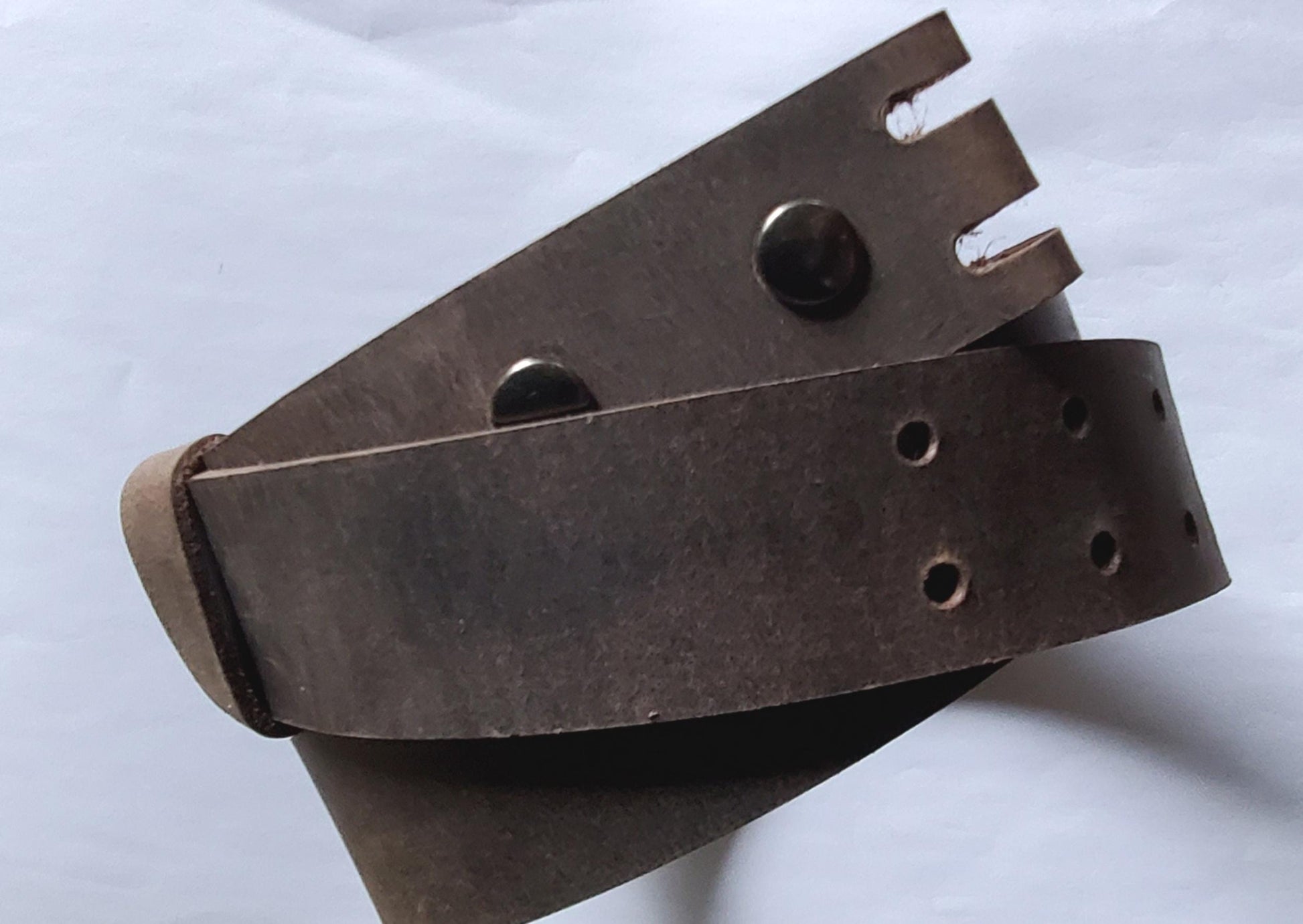 1-3/4" Two Prong Buckle & Belt Set Bronze, Silver Woodgrain Buckle and Belt for Jeans Signed Original Hypoallergenic Buckle w/ 1.75" Belt
