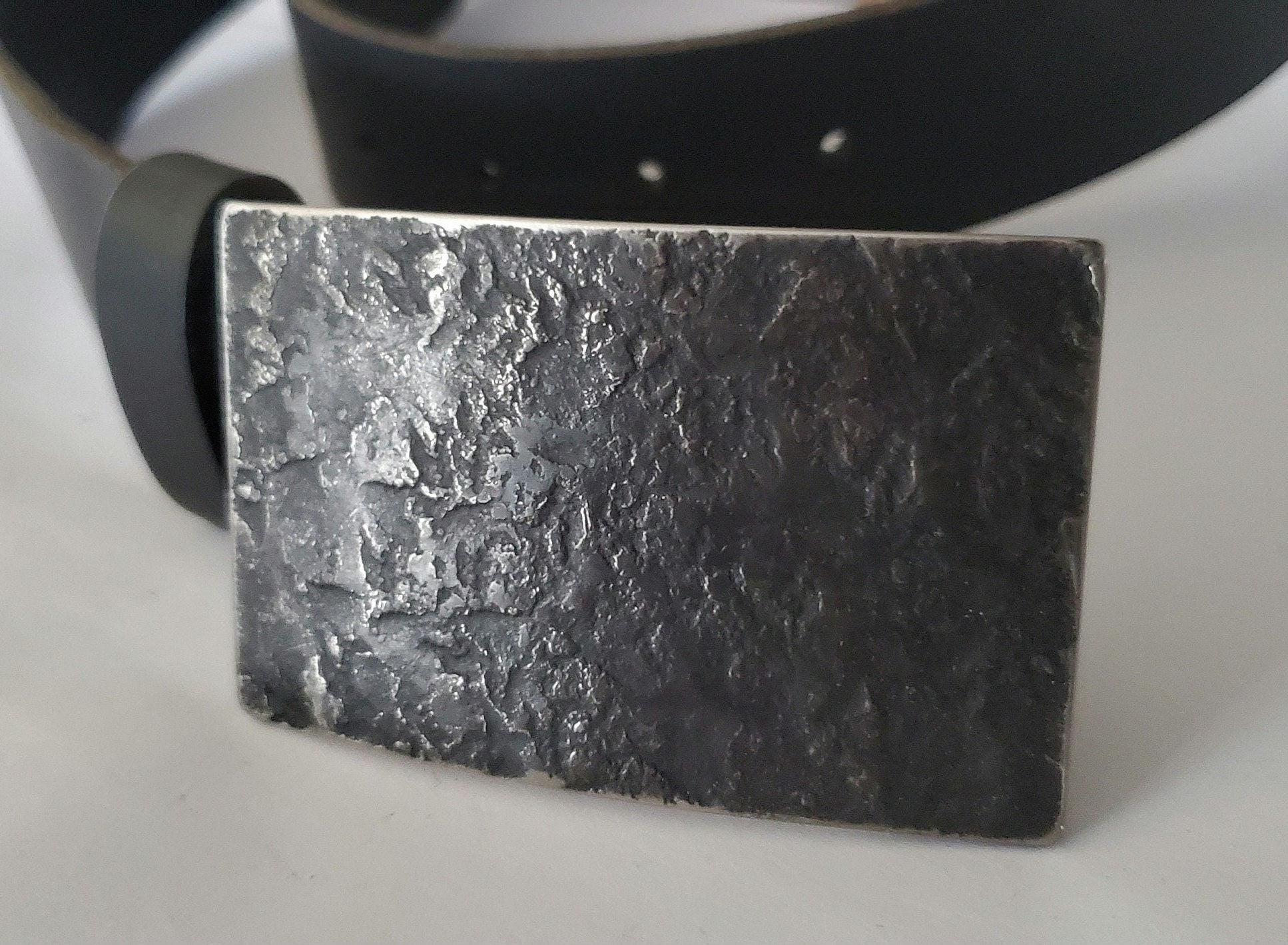 Buckle, Charcoal Buckle for Jean Blacksmith Made Canadian Made Unisex Hand Forged Stainless Steel Buckle with Gift Bag Velvet or Burlap