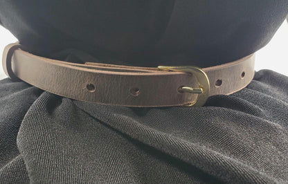 Skinny Belt & Buckle (Silver or Gold) 3/4" Wide Narrow Belt and Buckle for Ladies, Kids Belt and Buckle Choose from five leather colours