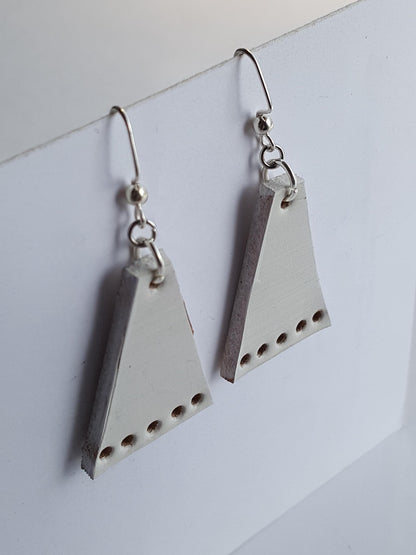 Leather Earrings White Leather Earrings Light Earrings & Burlap Gift Bag Boho Earrings Beach Wedding Handmade Gift for Her Bridesmaid Gift
