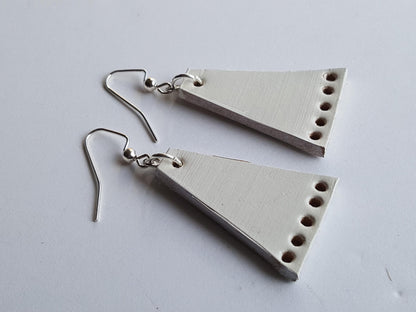 Leather Earrings White Leather Earrings Light Earrings & Burlap Gift Bag Boho Earrings Beach Wedding Handmade Gift for Her Bridesmaid Gift