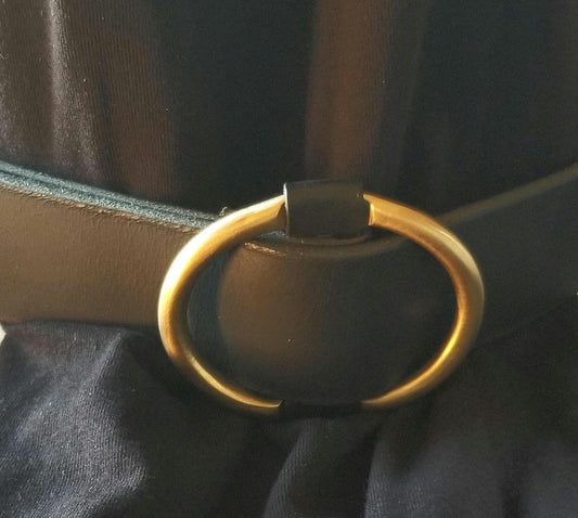 Art Deco Belt Buckle, Ladies Round, Friction Fit, No Hole Belt, Dress Belt & Buckle, Ladies Brass or Silver Buckle, Poncho, Coat Belt Buckle
