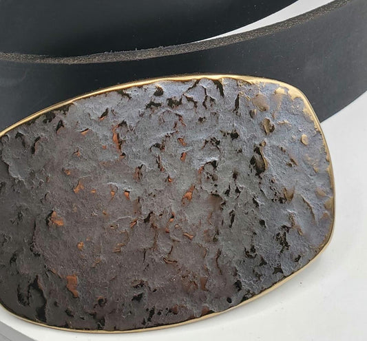 1-3/4" Buckle and Belt Set Hand Forged Canadian Made Buckle and Belt Signed Original HypoAllergenic Buckle 1.75" Leather Jean Belt w/ Snaps