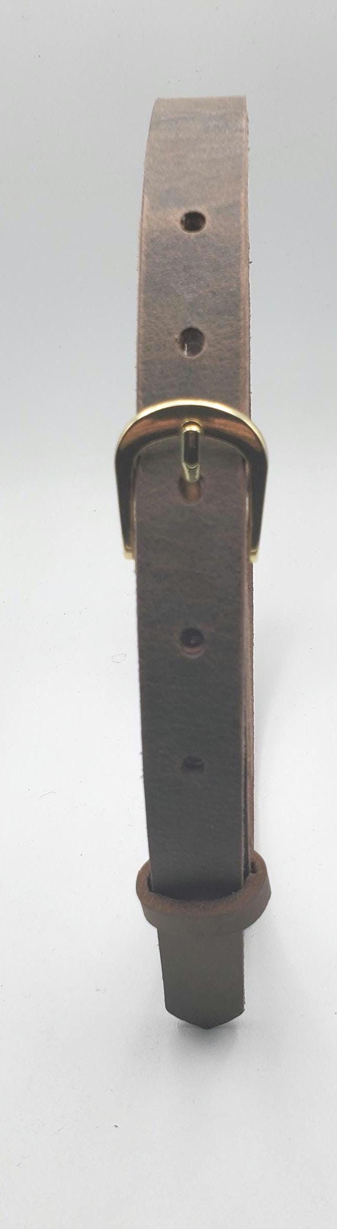 Skinny Belt & Buckle (Silver or Gold) 3/4" Wide Narrow Belt and Buckle for Ladies, Kids Belt and Buckle Choose from five leather colours