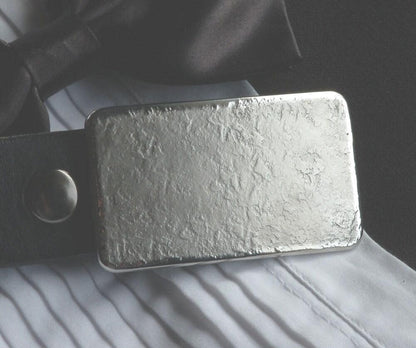 Unisex Belt Buckle Hand Forged Stainless Steel Anvil Textured Classic Jean Buckle Hypoallergenic Accessory Buckle For 1.5" Leather Belt
