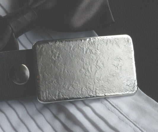 Unisex Belt Buckle Hand Forged Stainless Steel Anvil Textured Classic Jean Buckle Hypoallergenic Accessory Buckle For 1.5" Leather Belt
