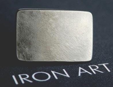 Small Silver Buckle & Belt Hand Forged Hypoallergenic Stainless Steel Buckle measures 2.25" x 1.5" and 1.25" Leather Belt (5 colors)