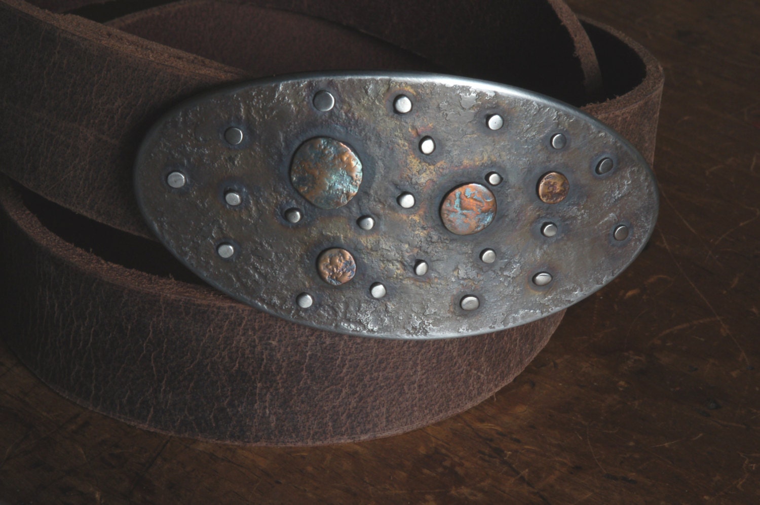 Astronomy Buff Solar System Belt Buckle Planets Stars Hand Forged Stainless Steel Belt Buckle Hypoallergenic Buckle for 1.5" Blue Jean Belt