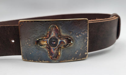 Stained Glass Belt Buckle & Belt, Your Leather Belt Colour Choice,Gift Bag Included