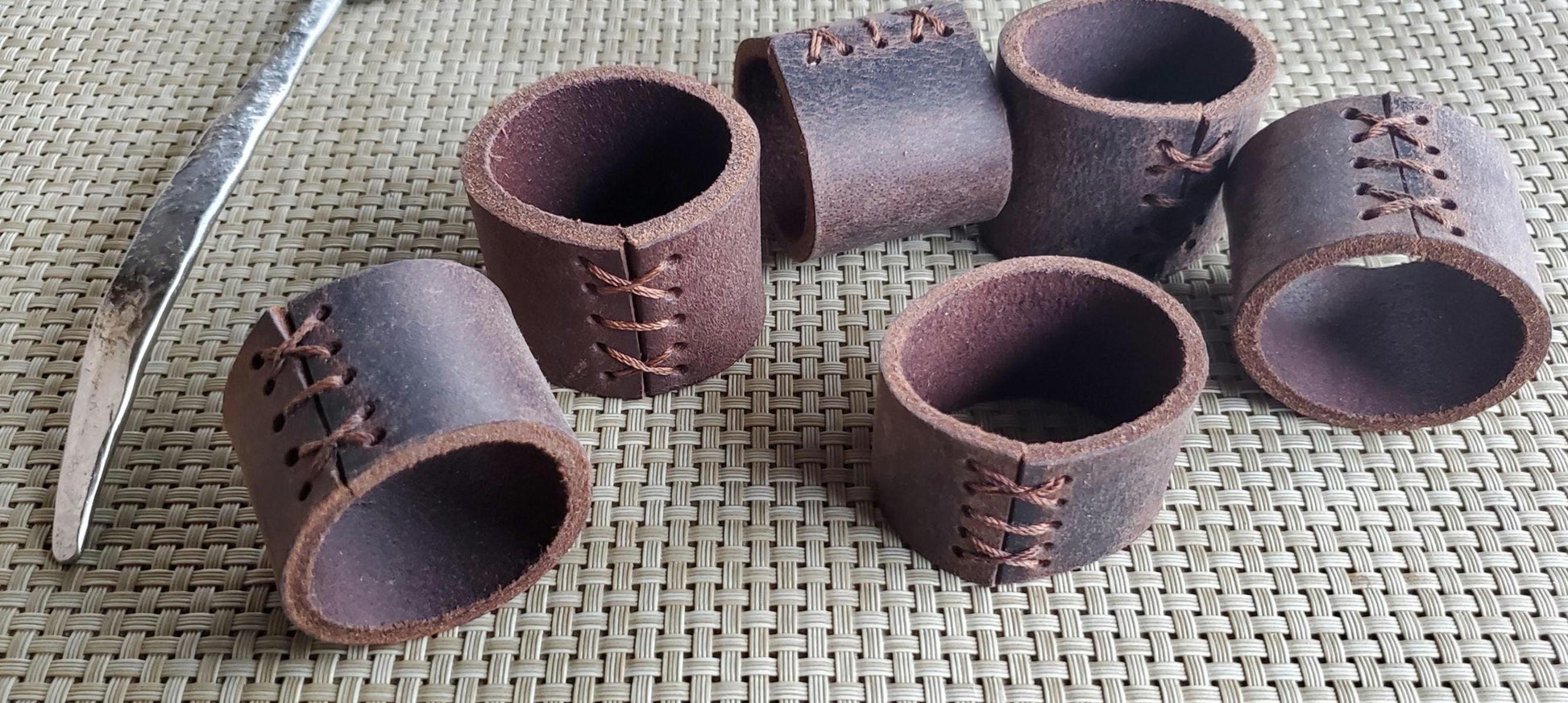 6 alfresco dining Fawn Leather Napkin Rings Casual Dining, Hostess Gift, Housewarming Gift Home Decor Picnics, Dining Accessories, Mom Day