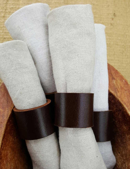Taupe Leather Napkin Rings (6) Casual Dining, Hostess Gift, Housewarming Gift Home Decor Picnics, Dining Accessories, Mom Day
