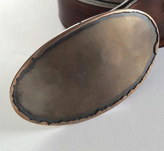 Belt Buckle Canadian Bronze Oval Buckle Texas Rodeo Buckle Calgary Stampede Buckle Hand Forged Stainless Steel Unisex Buckle fits 1.75" Belt