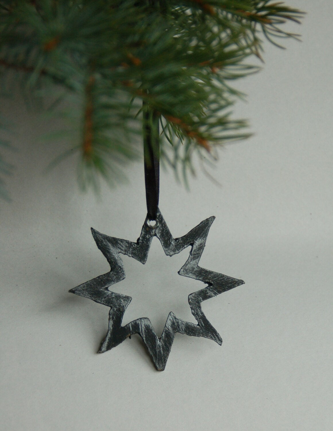 Bird Watcher Gift, Christmas Tree Ornament, Metal Star, Hand Painted for Hanging, Window Decor, Housewarming Gift, Baby's 1st Ornament, Star