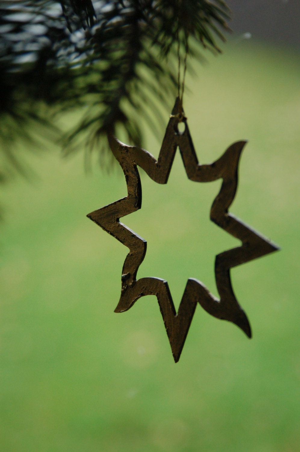 Metal Stars Hand Painted Stars with String for Hanging Tree Ornament or 4 Gift Bag, Housewarming Gift, Baby's First Ornament, Window Display