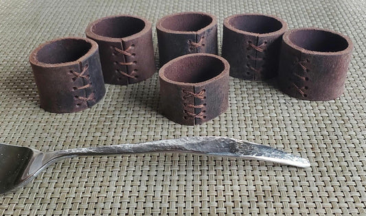 6 alfresco dining Fawn Leather Napkin Rings Casual Dining, Hostess Gift, Housewarming Gift Home Decor Picnics, Dining Accessories, Mom Day