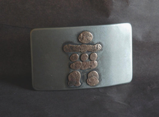 Inuit Art Canadian Inukshuk Belt Buckle Hand Forged Stainless Steel Canadian Made Canadian Souvenir Gift Belt Buckle fits 1-1/2" Belt