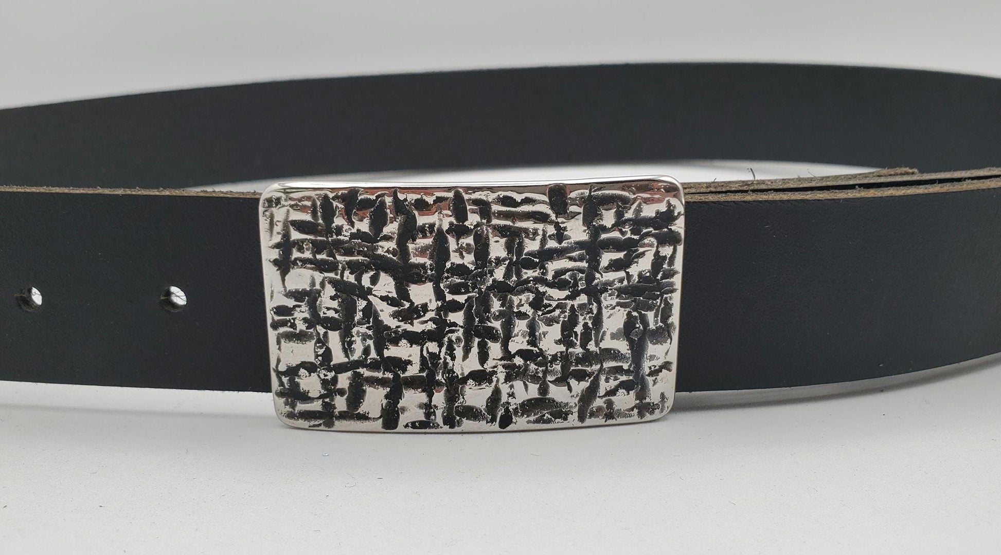 Dress Buckle & Belt Set - Your Belt Colour Choice - Hypoallergenic Stainless Steel Buckle and 1-1/4" Leather Belt Perfect For Suits