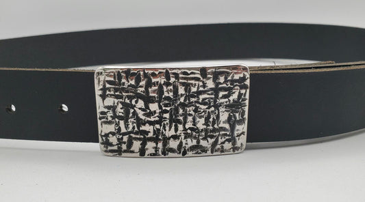 Dress Buckle & Belt Set - Your Belt Colour Choice - Hypoallergenic Stainless Steel Buckle and 1-1/4" Leather Belt Perfect For Suits
