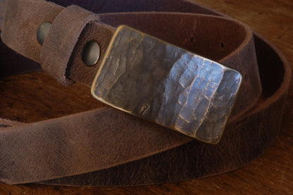 Woodgrain Suit Belt Buckle For 1-1/4" Wide Belt Canadian Ancient Bronze Wood Grain Hand Forged Stainless Steel Buckle Hypoallergenic Buckle