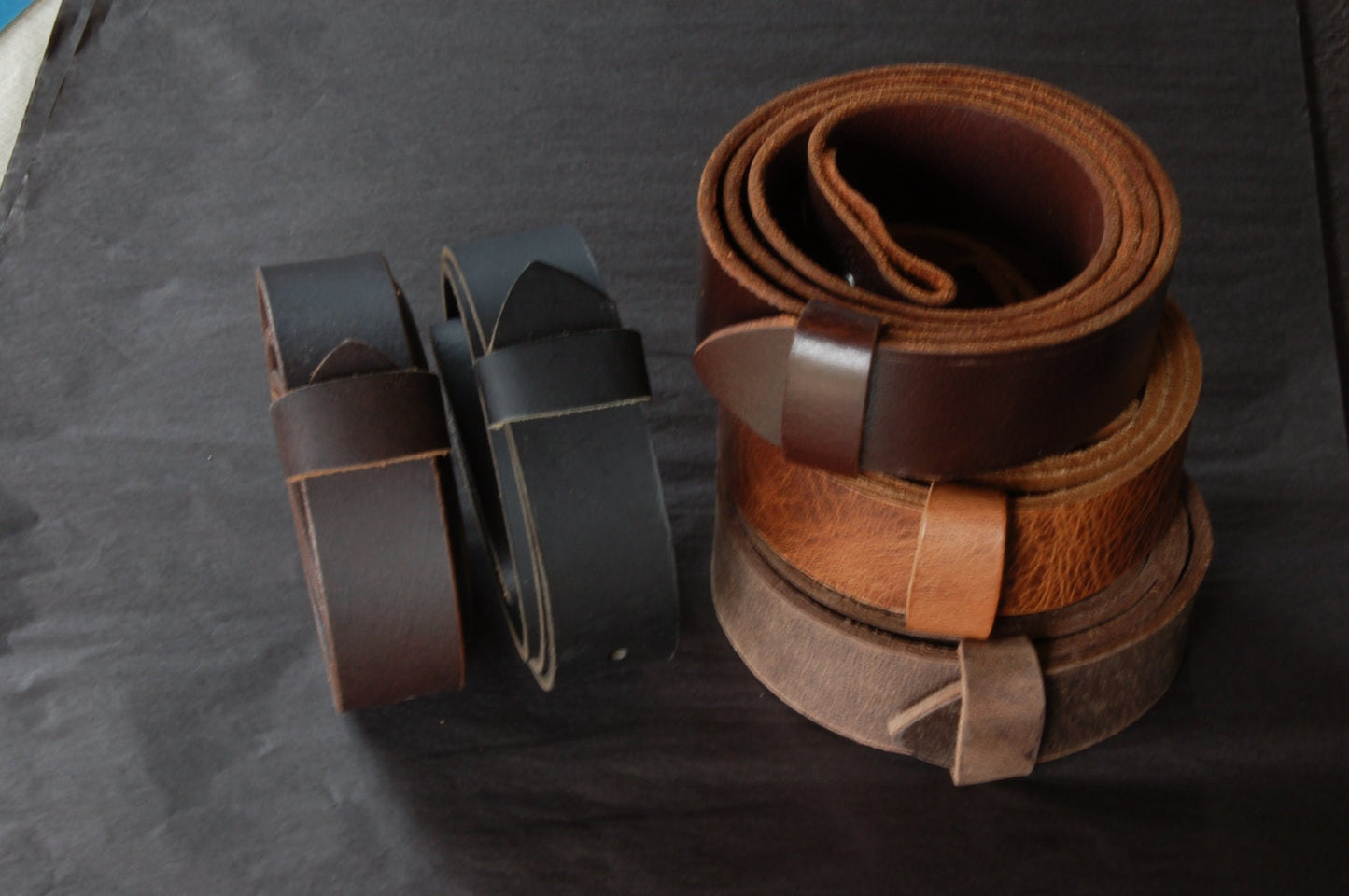 Leather Belt with SNAPS for Jeans or Suits, Custom Cut Oiled Buffalo Leather Belts with snaps 1.5" and 1.25" Wide Belt, Made to Measure Belt