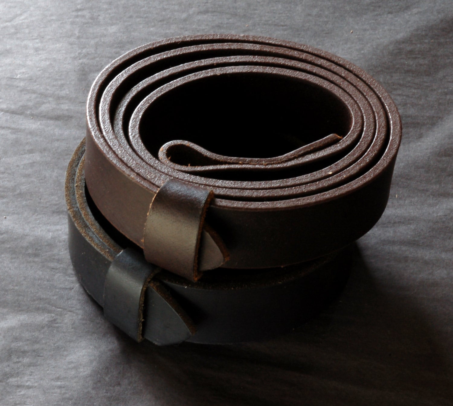 Leather Belt with SNAPS for Jeans or Suits, Custom Cut Oiled Buffalo Leather Belts with snaps 1.5" and 1.25" Wide Belt, Made to Measure Belt