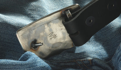 Belt Buckle Carpenter's Gift Natural Silver Wood Grain Hand Forged Buckle Hypoallergenic Stainless Steel fits 1-1/2" Leather Belt for Jeans