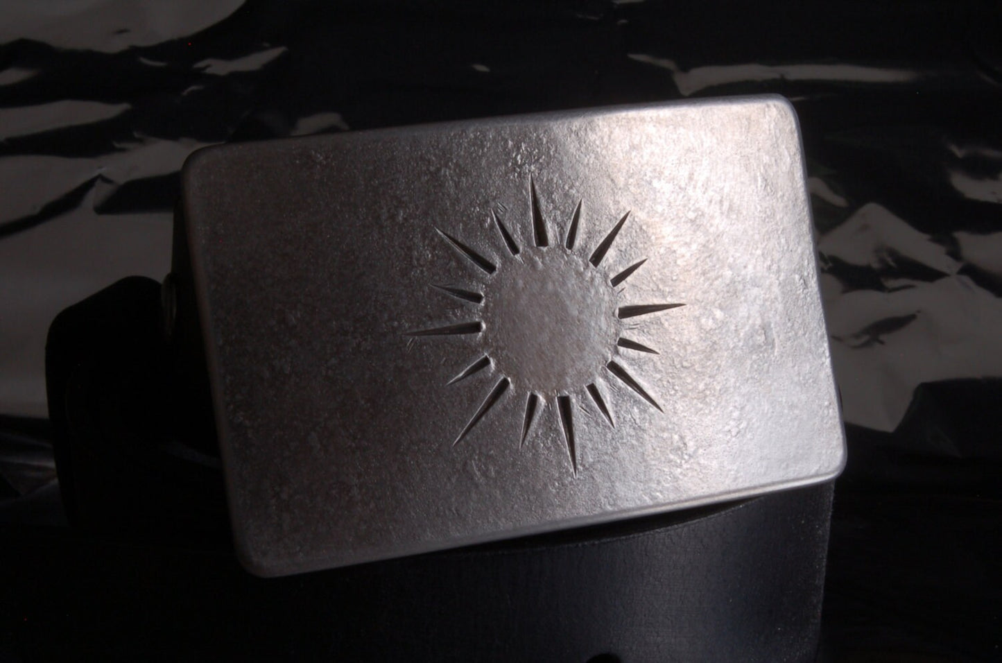 SUN Belt Buckle Silver or Bronze Hand Forged Accessories Stainless Steel Signed Original fits 1-1/2" Belt for Blue Jeans