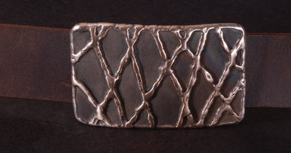 Fish Net Bronze Belt Buckle Signed Original Hypoallergenic Accessories Stainless Steel fits 1-1/2" Full Grain Buffalo Leather Belt for Jeans