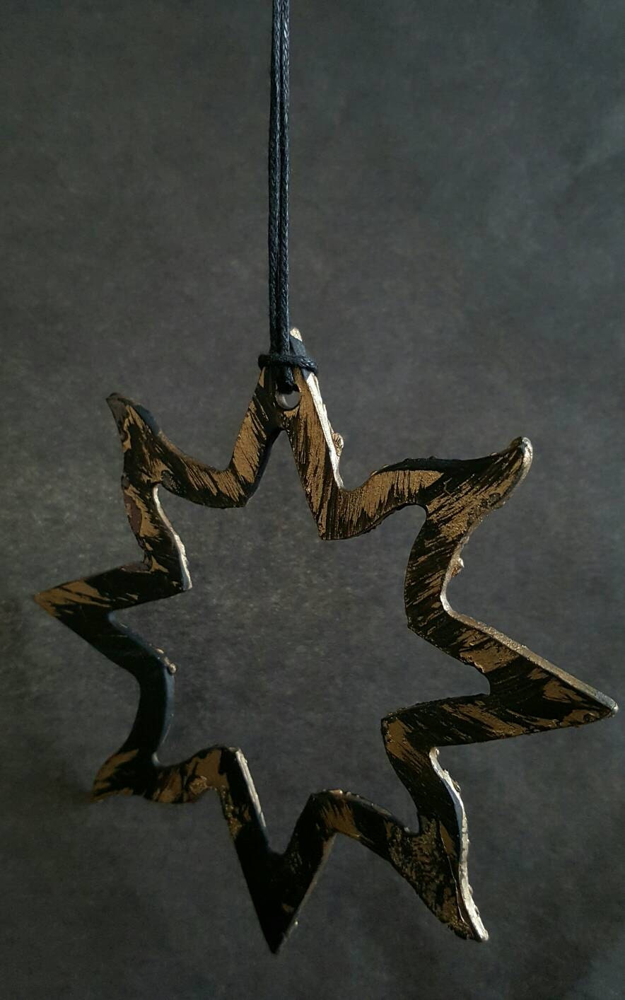 Christmas Ornament Hand Painted Metal Star Baby's 1st Christmas Tree Ornament Hostess Gift Stocking Stuffer Mantel Decor Decoration