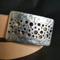 Confetti Belt & Buckle Handcrafted Hypoallergenic Jean Belt Buckle and 1.5" 2 Prong Leather Belt Hand Forged Unisex Silver Stainless Steel