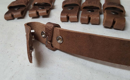 Distressed Leather Belt with Snaps Custom Cut Groomsmen Wedding Belts for Suits or Jeans Made to Measure Unisex Leather Snap Belts