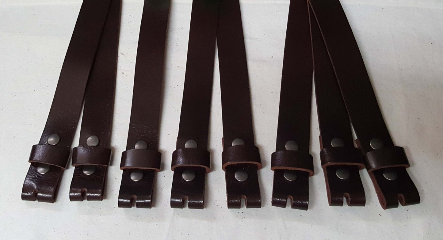 MAHOGANY Leather Belts for Suits or Jeans Made to Measure Custom Cut Leather Snap Belts 1.5" or 1.25" Unisex Belts Adults or Kids Belts